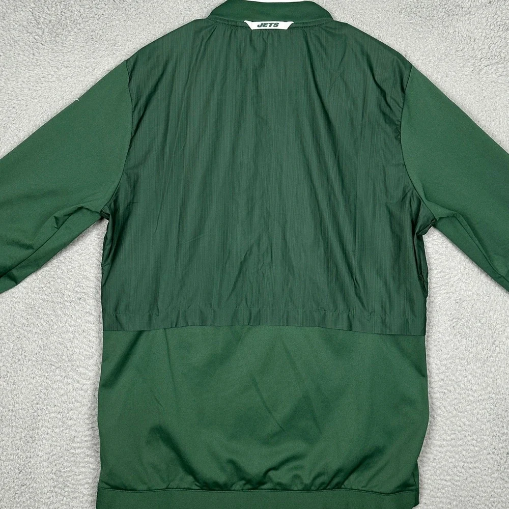 New York Jets Nike Jacket Mens Medium Green NFL Onfield Full Zip Lightweight